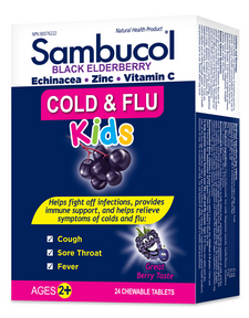 Sambucol Cold & Flu Kids 24 Chewables Online Sale